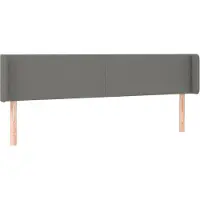 vidaXL Tête de lit avec oreilles gris foncé 183x16x78/88 cm Tissu