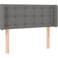 vidaXL Tête de lit avec oreilles Gris foncé 103x16x78/88 cm Tissu