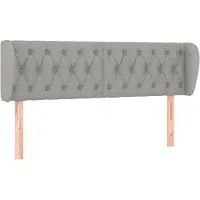 vidaXL Tête de lit avec oreilles gris clair 163x23x78/88 cm Tissu