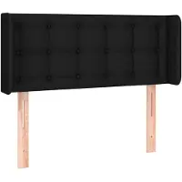 vidaXL Tête de lit avec oreilles Noir 103x16x78/88 cm Tissu