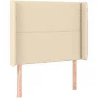 vidaXL Tête de lit avec oreilles Crème 103x16x118/128 cm Tissu