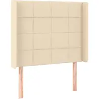 vidaXL Tête de lit avec oreilles Crème 93x16x118/128 cm Tissu