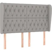 vidaXL Tête de lit avec oreilles gris clair 163x23x118/128 cm Tissu