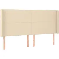 vidaXL Tête de lit avec oreilles Crème 183x16x118/128 cm Tissu