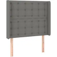 vidaXL Tête de lit avec oreilles gris foncé 103x16x118/128 cm Tissu
