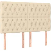 vidaXL Têtes de lit 4 pcs. Crème 72x7x78/88 cm Tissu