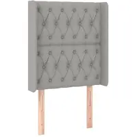 vidaXL Tête de lit avec oreilles Gris clair 83x16x118/128 cm Tissu