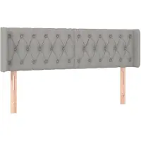 vidaXL Tête de lit avec oreilles gris clair 147x16x78/88 cm Tissu