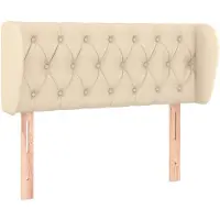 vidaXL Tête de lit avec oreilles Crème 93x23x78/88 cm Tissu