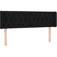 vidaXL Tête de lit avec oreilles noir 147x16x78/88 cm Tissu