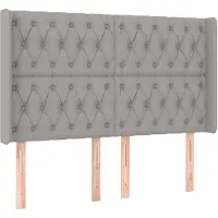 vidaXL Tête de lit avec oreilles gris clair 147x16x118/128 cm Tissu