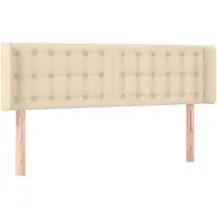vidaXL Tête de lit avec oreilles Crème 147x16x78/88 cm Tissu