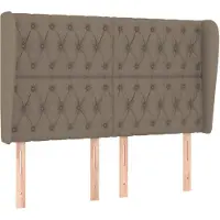 vidaXL Tête de lit avec oreilles taupe 147x23x118/128 cm Tissu