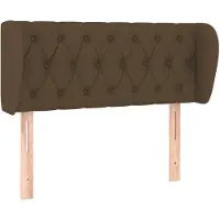 vidaXL Tête de lit avec oreilles brun foncé 103x23x78/88 cm Tissu
