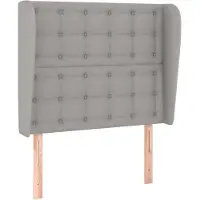 vidaXL Tête de lit avec oreilles gris clair 93x23x118/128 cm Tissu