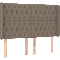 vidaXL Tête de lit avec oreilles taupe 163x16x118/128 cm Tissu