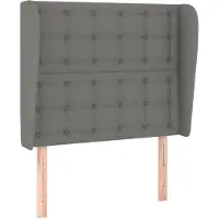 vidaXL Tête de lit avec oreilles gris foncé 83x23x118/128 cm Tissu