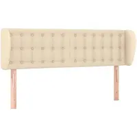 vidaXL Tête de lit avec oreilles Crème 147x23x78/88 cm Tissu
