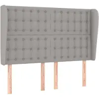 vidaXL Tête de lit avec oreilles gris clair 147x23x118/128 cm Tissu