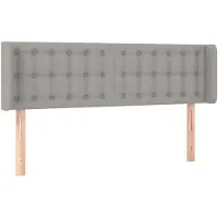 vidaXL Tête de lit avec oreilles Gris clair 147x16x78/88 cm Tissu