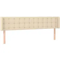 vidaXL Tête de lit avec oreilles Crème 183x16x78/88 cm Tissu
