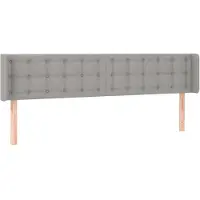 vidaXL Tête de lit avec oreilles Gris clair 203x16x78/88 cm Tissu
