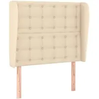vidaXL Tête de lit avec oreilles Crème 93x23x118/128 cm Tissu