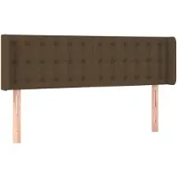 vidaXL Tête de lit avec oreilles brun foncé 147x16x78/88 cm Tissu