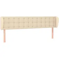 vidaXL Tête de lit avec oreilles Crème 203x23x78/88 cm Tissu