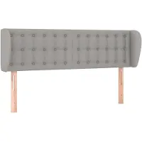 vidaXL Tête de lit avec oreilles gris clair 147x23x78/88 cm Tissu