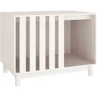 vidaXL Niche pour chien Blanc 90x60x67 cm Pin massif