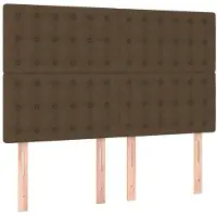 vidaXL Têtes de lit 4 pcs. Marron foncé 72x5x78/88 cm Tissu
