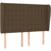 vidaXL Tête de lit avec oreilles Marron foncé 147x23x118/128 cm Tissu