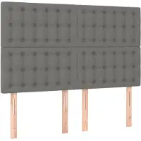 vidaXL Têtes de lit 4 pcs. Gris foncé 72x5x78/88 cm Tissu