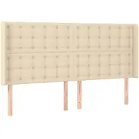 vidaXL Tête de lit avec oreilles Crème 203x16x118/128 cm Tissu