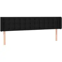 vidaXL Tête de lit avec oreilles noir 203x16x78/88 cm Tissu