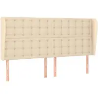 vidaXL Tête de lit avec oreilles Crème 203x23x118/128 cm Tissu