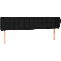 vidaXL Tête de lit avec oreilles Noir 183x23x78/88 cm Tissu