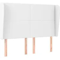 vidaXL Tête de lit avec oreilles blanc 147x23x118/128 cm similicuir