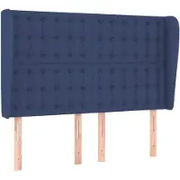 vidaXL Tête de lit avec oreilles bleu 147x23x118/128 cm Tissu