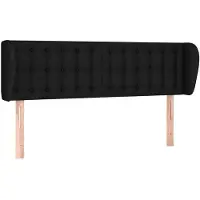vidaXL Tête de lit avec oreilles Noir 147x23x78/88 cm Tissu