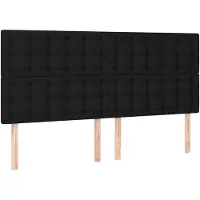 vidaXL Têtes de lit 4 pcs. noir 90x5x78/88 cm Tissu
