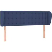 vidaXL Tête de lit avec oreilles Bleu 147x23x78/88 cm Tissu