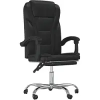 vidaXL Chaise de bureau avec fonction chaise longue noir similicuir
