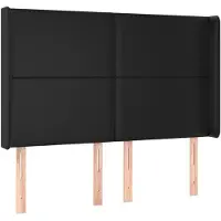 vidaXL Tête de lit avec oreilles Noir 147x16x118/128 cm Similicuir
