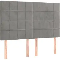 vidaXL Têtes de lit 4 pcs. Gris clair 72x5x78/88 cm velours