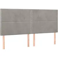 vidaXL Têtes de lit 4 pcs. Gris clair 100x5x78/88 cm velours
