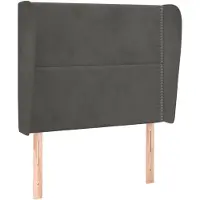 vidaXL Tête de lit avec oreilles gris foncé 103x23x118/128 cm velours