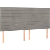 vidaXL Têtes de lit 4 pcs. Gris clair 100x5x78/88 cm velours