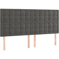 vidaXL Têtes de lit 4 pcs. Gris foncé 100x5x78/88 cm velours